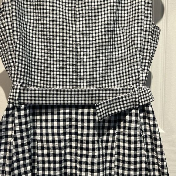 Michael Michael Kors Black/White checked Sleeveless Fit and Flare Dress Size 12 - Picture 9 of 14